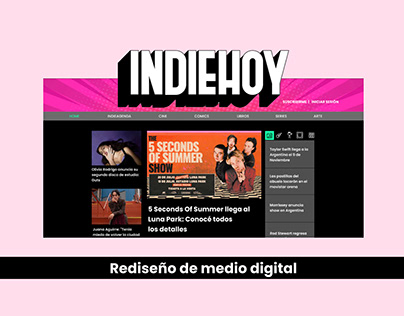 Rediseño de medio digital IndieHoy - Diseño Web UX/UI