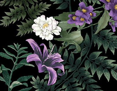 Pattern with lilies