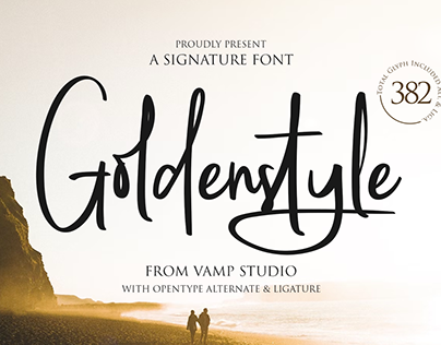 Goldenstyle script handwritting font
