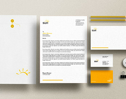 Yellow & White Stationery / Branding Mockup