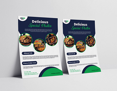 Creative minimal Restaurant flyer design template
