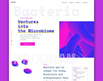 Microbiology event landing page