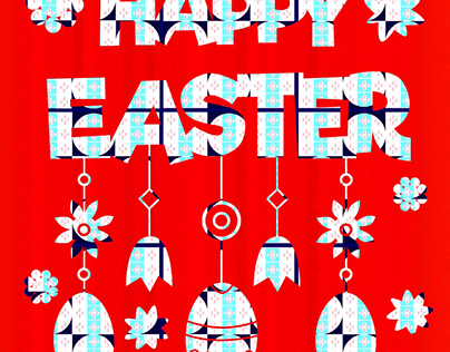 Turquoise Stripe/Red Easter Templates