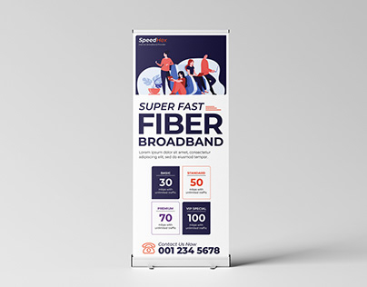Internet Broadband Promotional Roll Up Banner