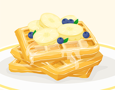 food illustration - Waffle Dessert