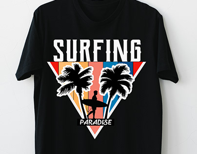 Creative Vintage Surfing T-shirt Design