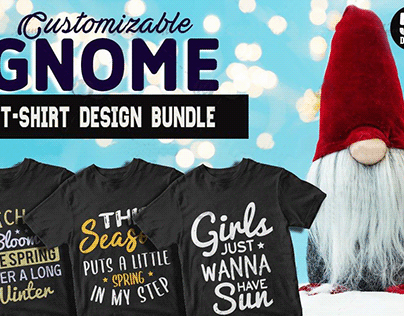 50 Customizable gnome Tshirt Design Bundle