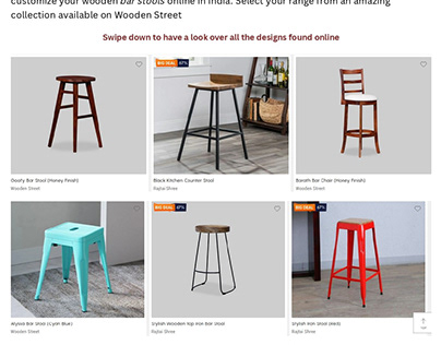Stylish Bar Stools and Chairs - WoodenStreet