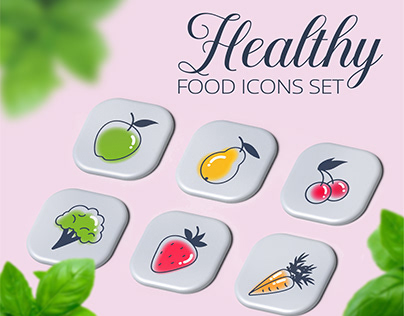 A set of healthy food icons