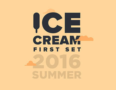 Icons Set, Ice Cream Summer 2016