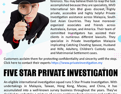 Top five Private Investigation services in Malaysia