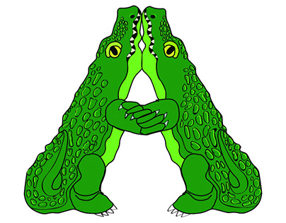A for Alligator font design