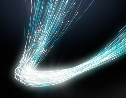 Thin Fiber Optic Cables Concept Background - Loop