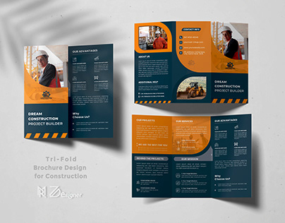 Construction Building trifold brochure design
