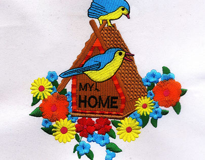 WELCOMING BIRDHOUSE EMBROIDERY DESIGN