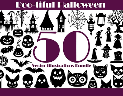 Boo-tiful Halloween Vector Illustrations Bundle
