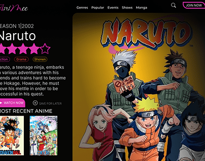 Anime Website Landing Page