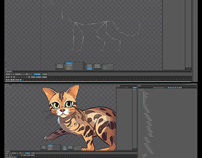 2d Cat animation using Spine 2d