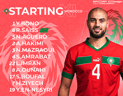 Starting Xi (Morocco Vs Brazil)