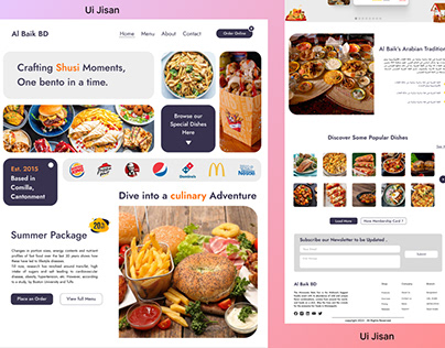 Restaurant Website Landing Page Design with Bento.