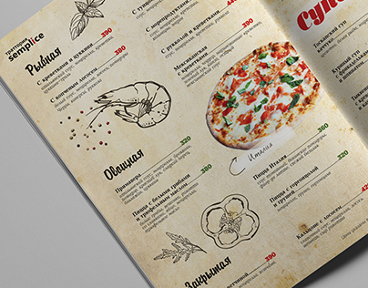 Menu for Italian Restaurant in Moscow
