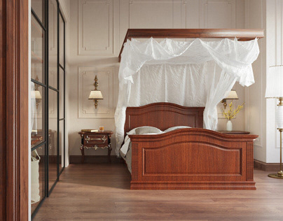 The project of the bedroom. Victorian style