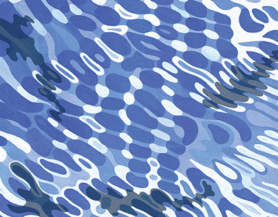 Shinmura fisheries poster. water ripple & fish