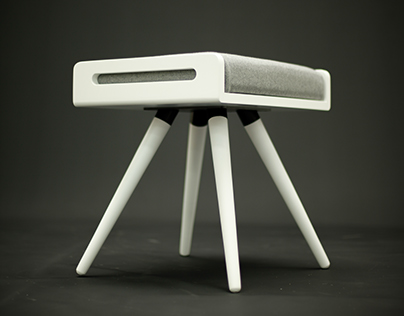 Stormtrooper Stool/Bench White Lacquered Solid Oak