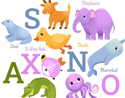 Animal Alphabet Illustration for children