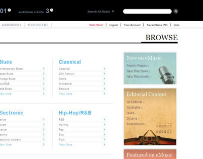 eMusic.com Site Redesign (2010)