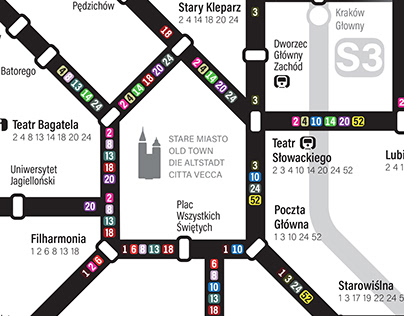 Kraków - sieć tramwajów
