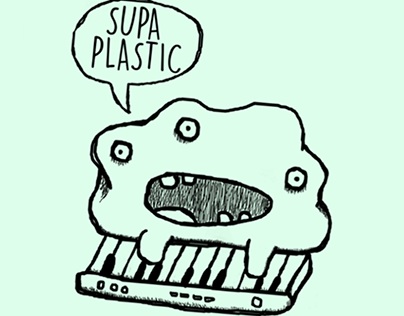 Supa Plastic T-shirt and pin
