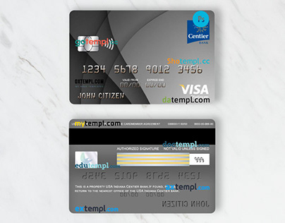USA Indiana Centier bank visa platinum card