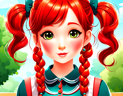 Red haired girl with green eyes(portrait)