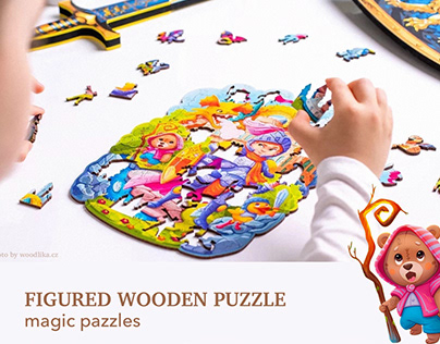 Illustrations for Figured wooden puzzle