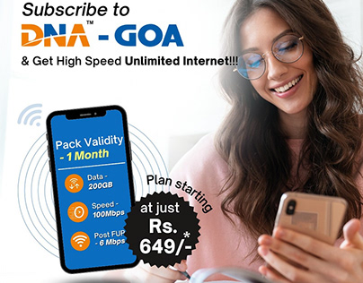 Get 200 GB Unlimited High Speed Data - DNA Goa