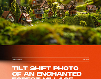 Tilt Shift Photo of an Enchanted Forest Village AI