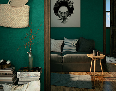 #little #livingroom #interior #green