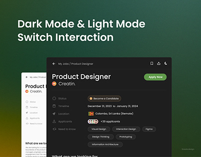 Dark Mode & Light Mode Switch Interaction
