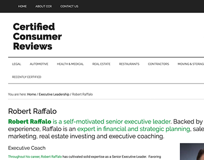 Certified Consumer Reviews - Robert Raffalo