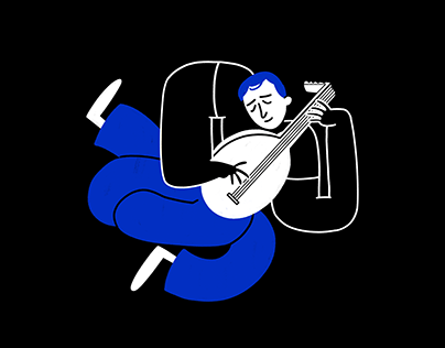 Music blog. Logotype illustration