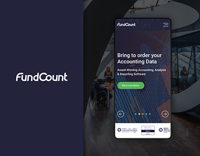 FundCount corporate website redesign UI/UX
