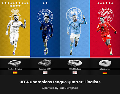 UEFA Champions League Quarter-Finalists 2023 Graphics
