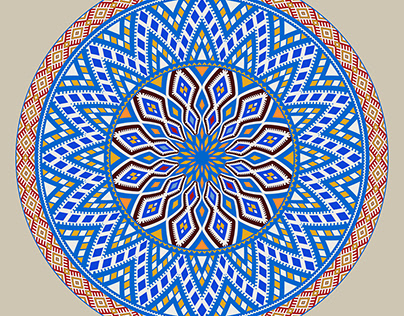 Ornate round ornament pattern. Oriental motifs. Vector.