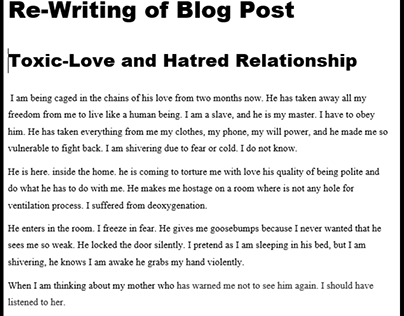 Re-Writing of Blog Post