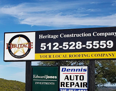 Heritage Construction Company Large Format Sign
