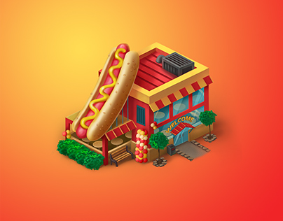 Fast food restaurant for mobile game