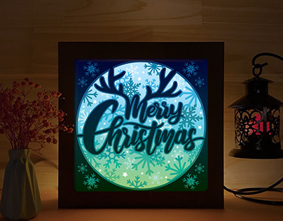 Merry Christmas 4 - Lightbox Cricut File - SVG