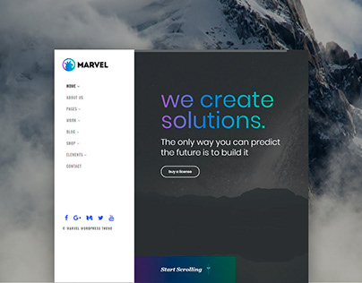 Marvel - vertical menu WordPress Theme