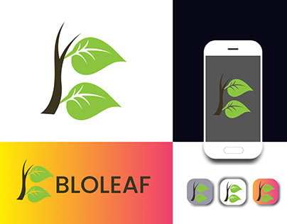 b letter leaf logo